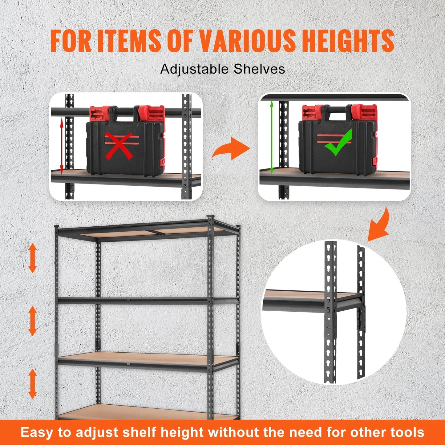 SucceBuy 5-Tier Heavy Duty Metal Storage Shelving Unit – Standing Organizer Rack for Kitchen, Living Room, Warehouse & Flower Stand