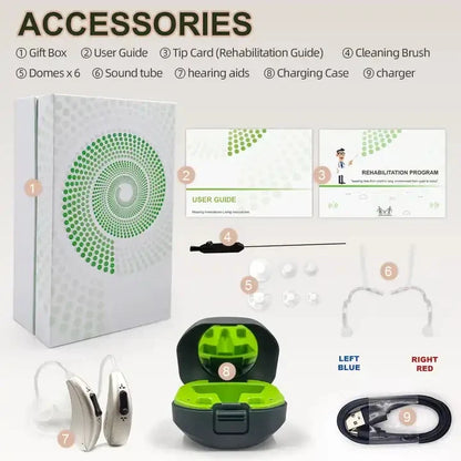 2024 Bluetooth Hearing Aid – ELHearing Rechargeable Mini Device with Programmable Digital Features & Portable Charging Case