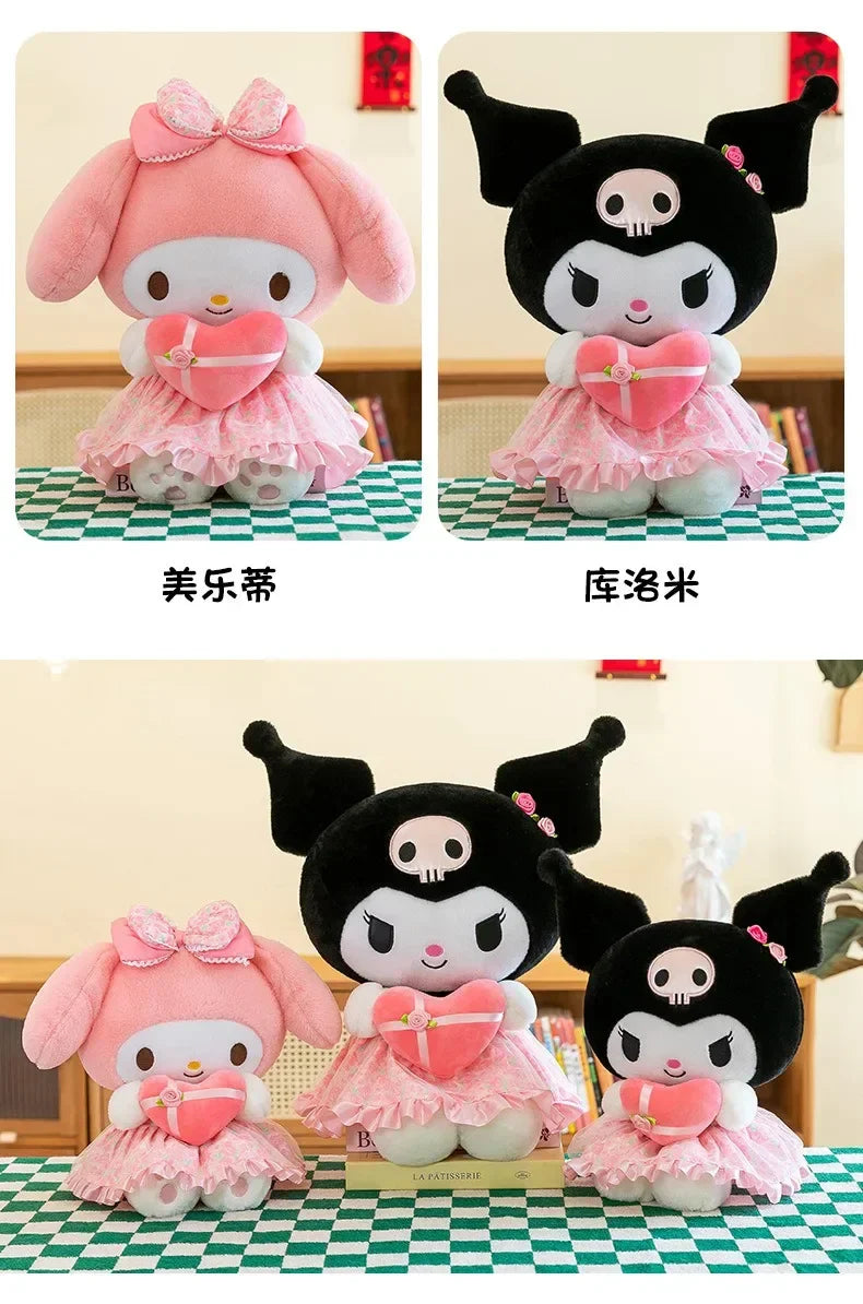 Sanrio Kuromi Plush Toy – 30cm Cinnamoroll & Melody Stuffed Doll, Soft & Comfortable, Valentine's Day & Birthday Gift