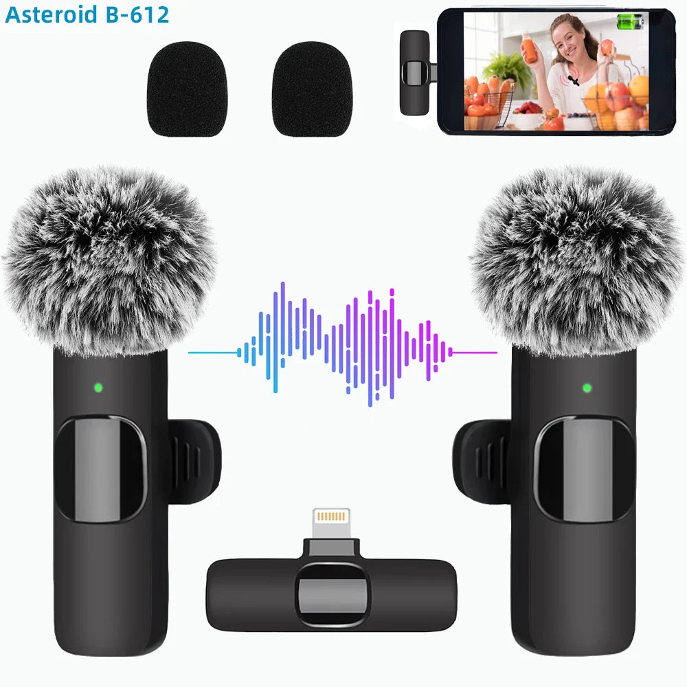Wireless Lavalier Microphone – Portable Mini Audio & Video Recording Mic for iPhone, Android, PC & Cameras