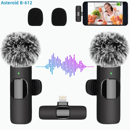 Wireless Lavalier Microphone – Portable Mini Audio & Video Recording Mic for iPhone, Android, PC & Cameras
