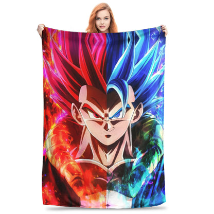 Dragon Ball Z Anime Blanket – Goku Flannel Throw for Bed & Sofa, Warm Cozy DBZ Blanket for Spring & Autumn