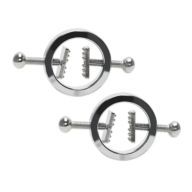 Stainless Steel Adjustable Nipple Clips — Erotic Breast Stimulation, Bondage Restraint Fetish BDSM Sex Toy for Women