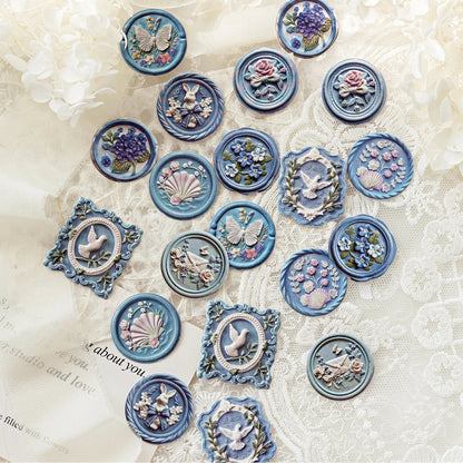 20PCS Wax Seal Sticker Set – DIY Scrapbooking & Junk Journal Decorative Paper Stickers for Collage Crafts & Creative Projects