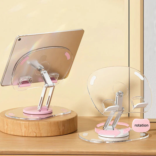 Portable Foldable Tablet Holder | Universal Plastic Phone Stand for iPhone, iPad, Xiaomi, Samsung | Transparent Support