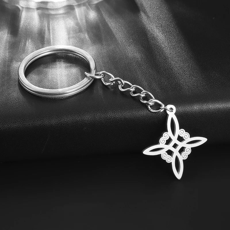 Witchcraft Witch Knot Necklace - Irish Trinity Knot Triple Spiral Pendant, Stainless Steel Ankh Cross Pentagram Amulet Jewelry