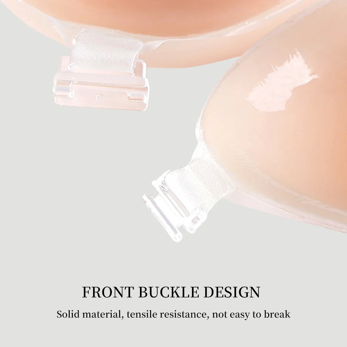 Reusable Silicone Front Button Chest Patches — Invisible Strapless Self-Adhesive Breast Lift for Women’s Underwear