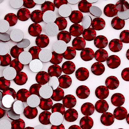 Glass Crystal Flatback Rhinestones SS6–SS30 Set – 7 Sizes Non-Hotfix Round Nail Art Beads for DIY Crafts & Decoration