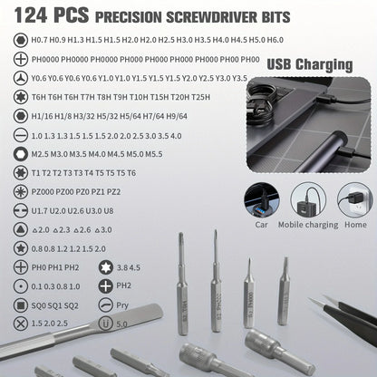 138-in-1 Mini Electric Screwdriver Set – Precision Magnetic Bits & Durable Alloy Tool Kit for PC, iPhone & DIY Repairs