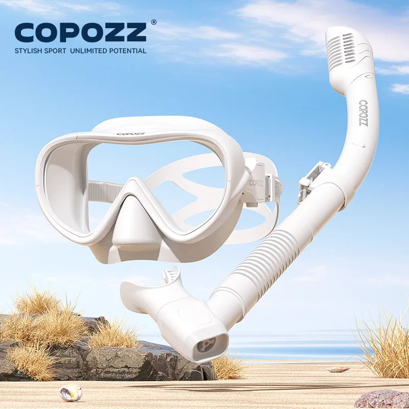 COPOZZ Full Vision Diving Mask - HD Anti-Fog Snorkeling Mask Set for Swimming & Underwater Diving