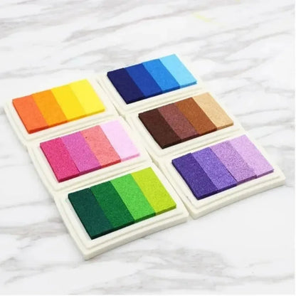 Durable Printing Ink Pad Set – Four-Color Gradient DIY Fingerprint Sponge for Creative Stationery Decoration