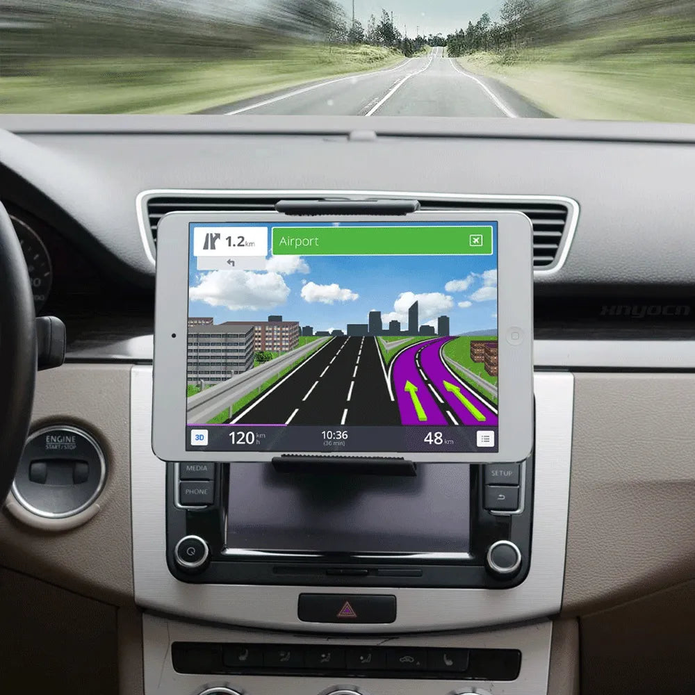 Adjustable Car Tablet Holder Stand | Universal CD Mount for 7-11 Inch Tablets | Compatible with iPad, Samsung Galaxy Tab, and More!