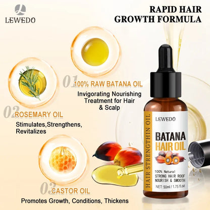 Lewedo Naturals Batana Oil - Pure Hair Care Treatment for Men & Women Nourishing Shiny Hair & Scalp Support