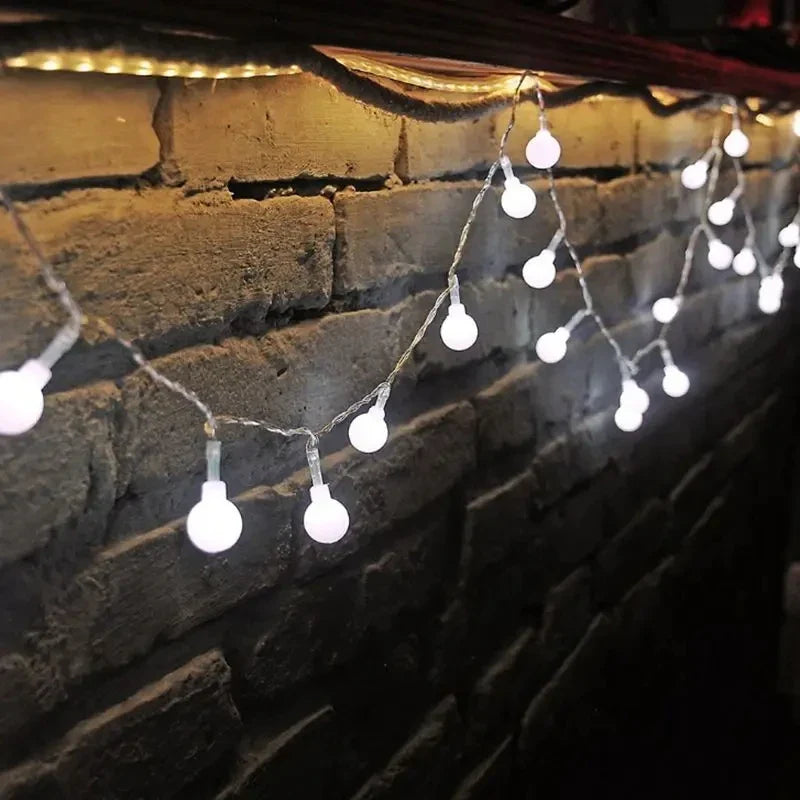10M LED Ball String Lights – Outdoor Fairy Garland Bulb Lights for Garden, Wedding, Party & Christmas Home Decoration