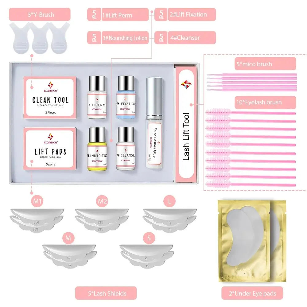 ICONSIGN Lash Lift Kit – Upgrade Version for Eyelashes, Lasts 6-8 Weeks, Calia Perm Enhancer Makeup Tools