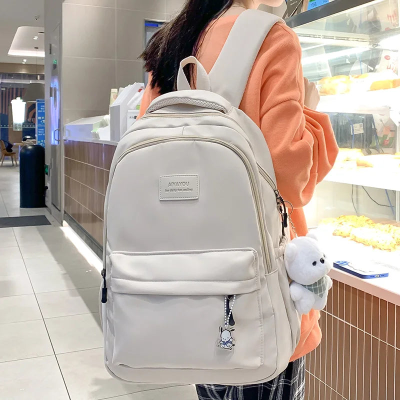 New Women's Fashion Backpack - High Capacity, Waterproof College Bag for Girls, Trendy Laptop School Bag, Cute Travel Book Bag