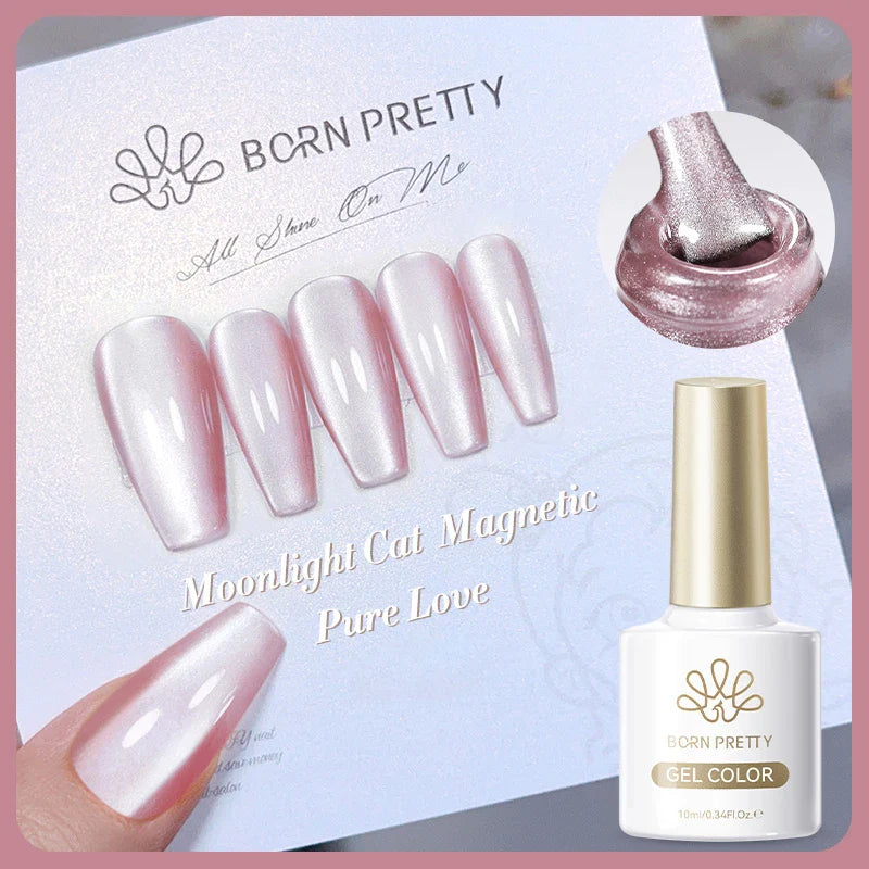 BORN PRETTY Cat Magnetic Gel Nail Polish 117 Colors 10ml Full Coverage Semi-Permanent Soak-Off Nail Varnish for Salon Manicure Glitter Cat Eye Nails