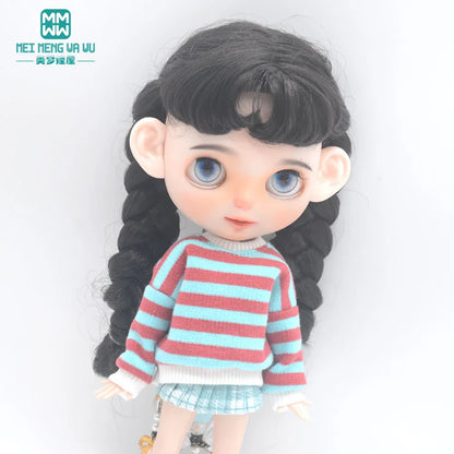 Blythe Doll Accessories Set – Fashion Sweatshirt, Shoe Covers & Sneakers for Blythe & Azone Dolls, Christmas Gift