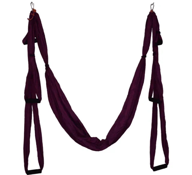 Parachute Fabric Yoga Hammock Swing - Anti-Gravity Decompression & Inversion Trainer with 6 Grip Handles