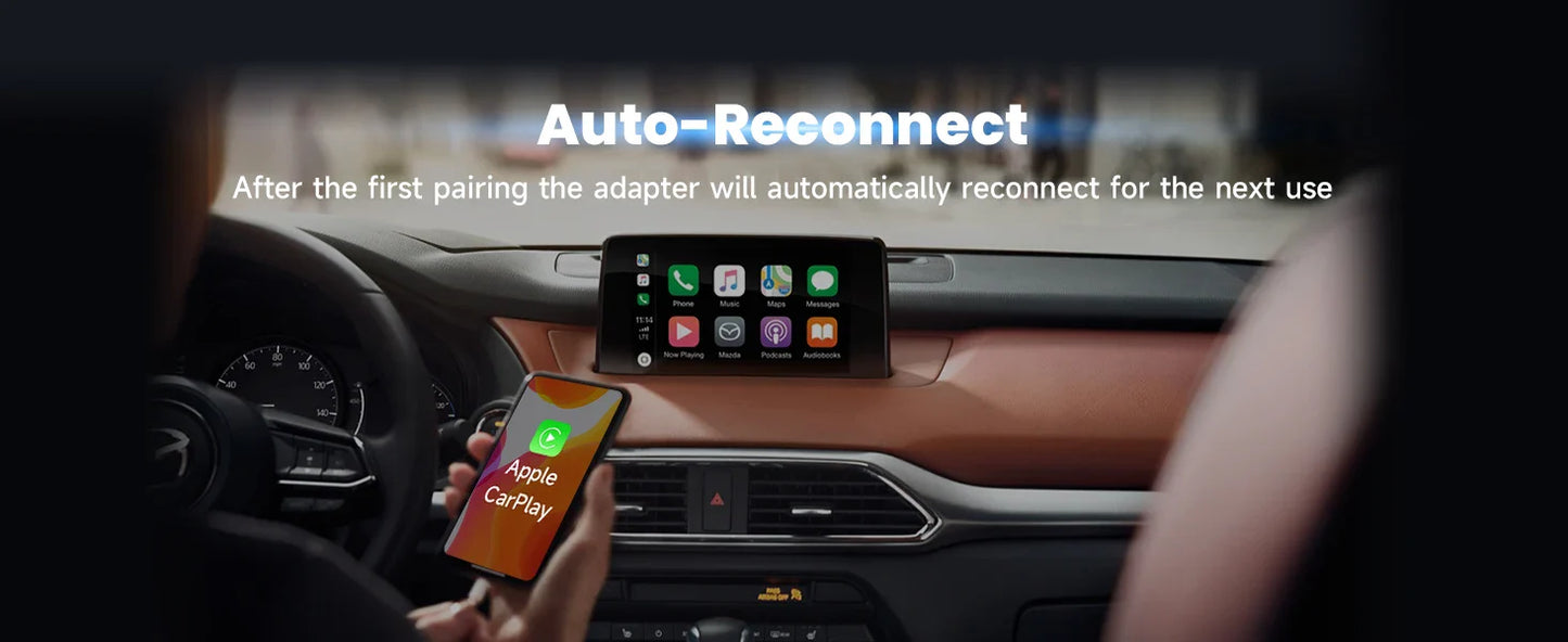 2-in-1 Wired to Wireless CarPlay & Android Auto Adapter — Plug & Play Wireless Car Multimedia Adapter
