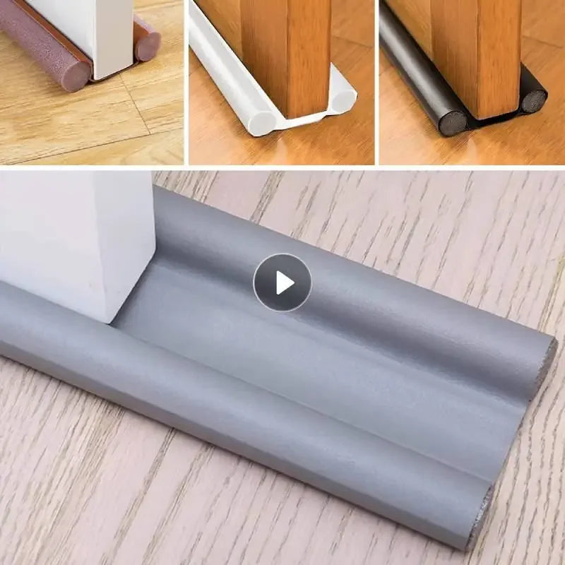 Windproof Seal Strip Draught Excluder - Double Protector Door Bottom Guard for Dust-Proof, Soundproofing - Doorstop Blocker