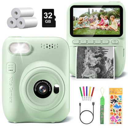 Gofunly Kids Instant Print Camera – 3.0" Mini 1080P Digital Video Recorder for Children Ages 6–12