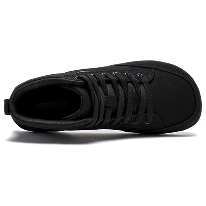 HOBIBEAR Mid-Top Barefoot Shoes – Unisex Wide Toe Canvas Sneakers for Walking & Outdoor