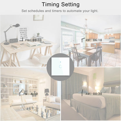 Tuya WiFi Smart Home Switch - US/EU Glass Touch Panel, Voice & Wireless Remote Control Compatible with Alexa & Google Home