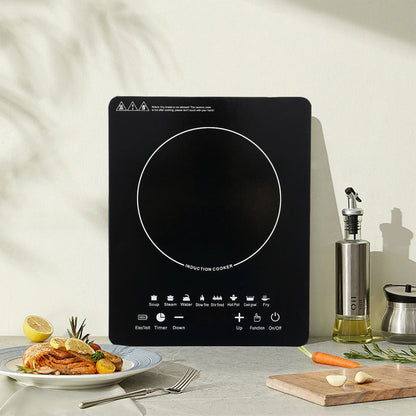 750W Portable Induction Cooktop Burner – Electric Hot Stove with Timer, Warm-keeping & Pre-setting Features for Kitchen & Restaurant