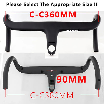 KOCEVLO Full Carbon Fiber Road Bike Stem & Integrated Handlebar — 28.6mm with Spacers