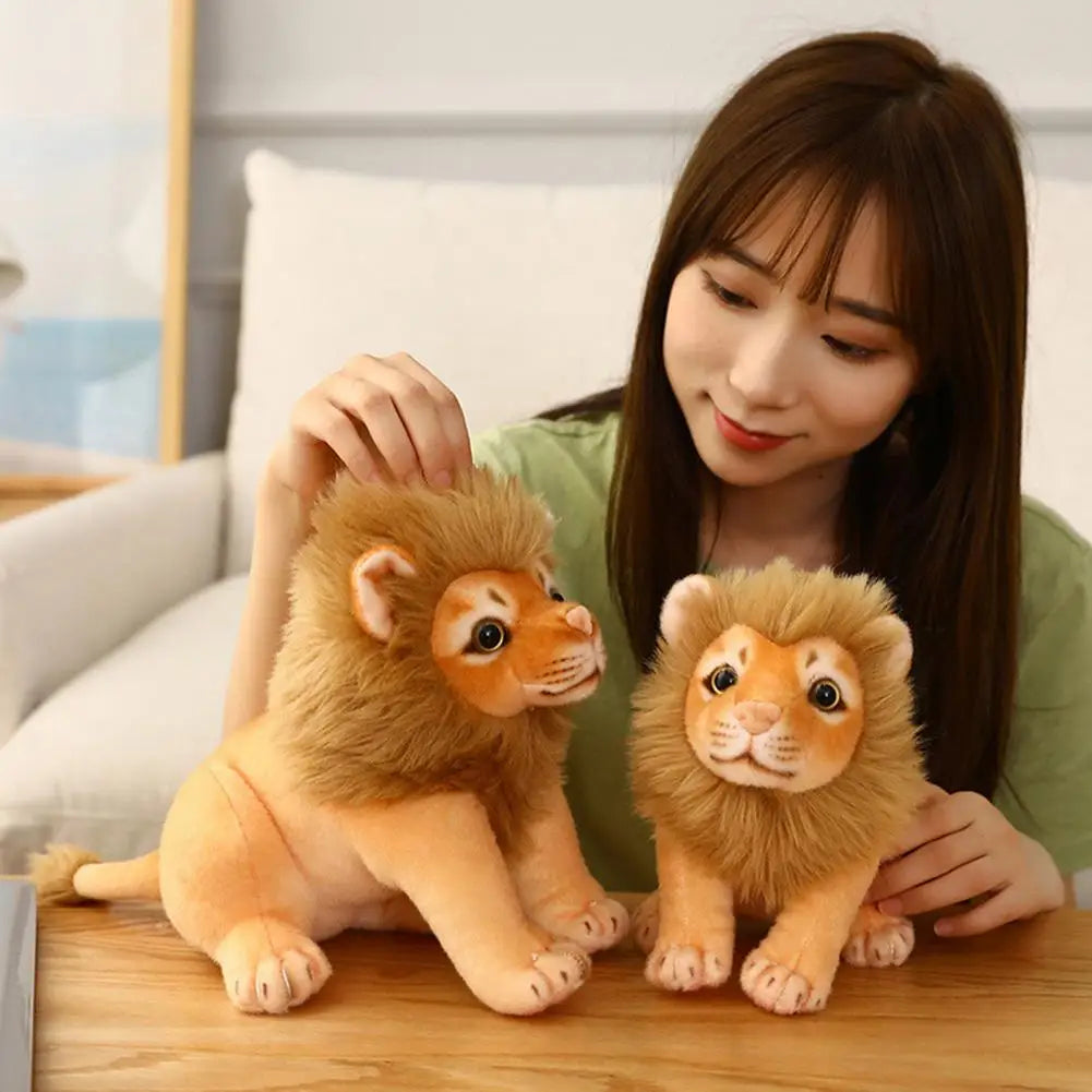 Simulation Tiger & Lion Plush Toy – Kawaii Stuffed Animal Doll, Pillow & Home Decor Gift for Kids