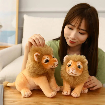 Simulation Tiger & Lion Plush Toy – Kawaii Stuffed Animal Doll, Pillow & Home Decor Gift for Kids
