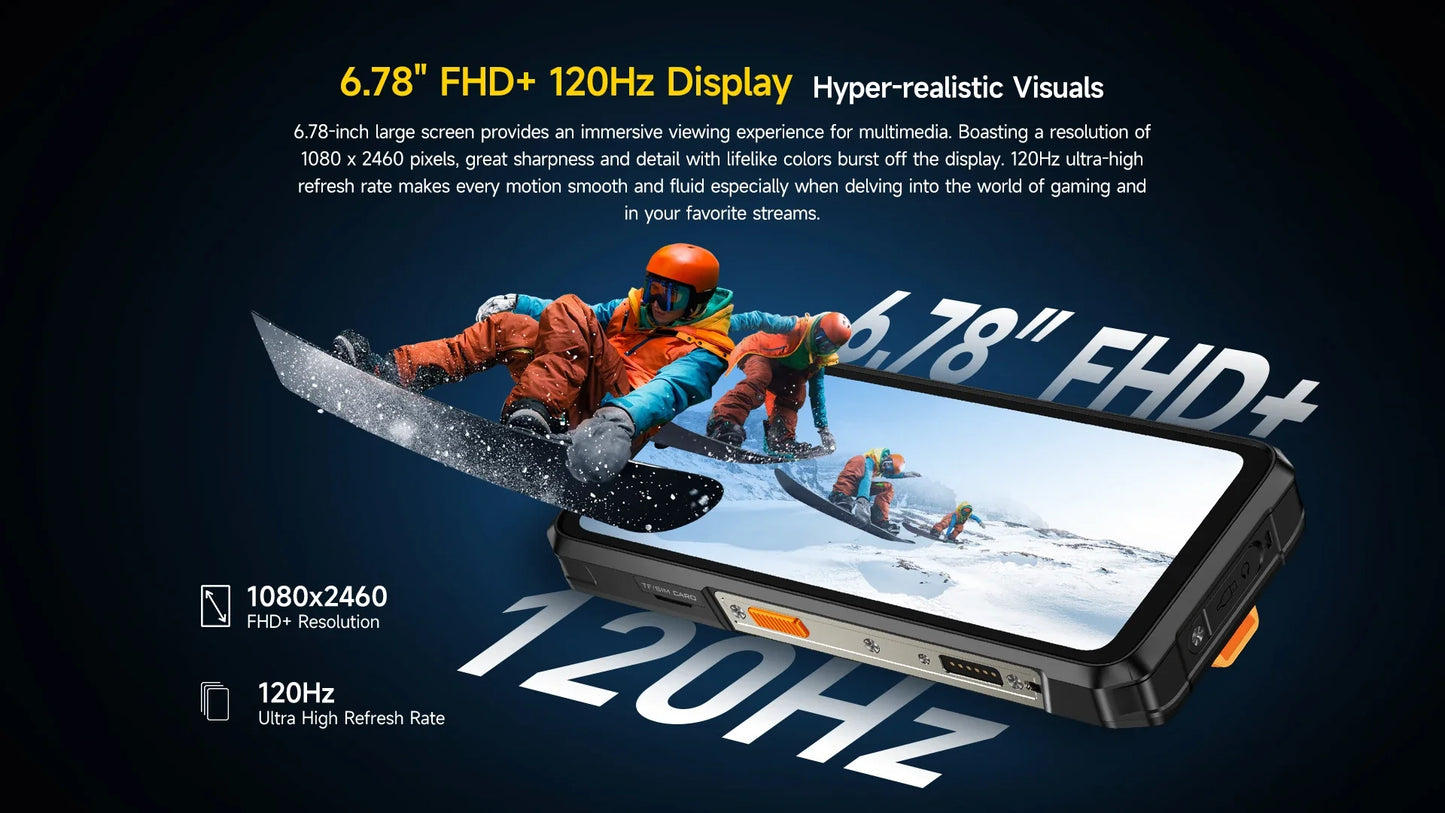 Ulefone Armor 26 Ultra 5G Rugged Waterproof Smartphone - 120W Fast Charging, 15600mAh, 200MP+64MP, 24GB+512GB, NFC