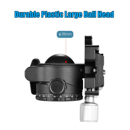 Andoer H-35 Tripod Ball Head - Panorama Ballhead Mount Adapter, U-Groove Low Gravity Design, 15kg/33lbs Load Capacity