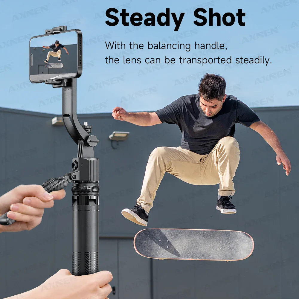 C17 AI Smart Gimbal Tripod – Foldable 360° Selfie Stick with Auto Face Tracking Quadruped Mobile Phone Holder