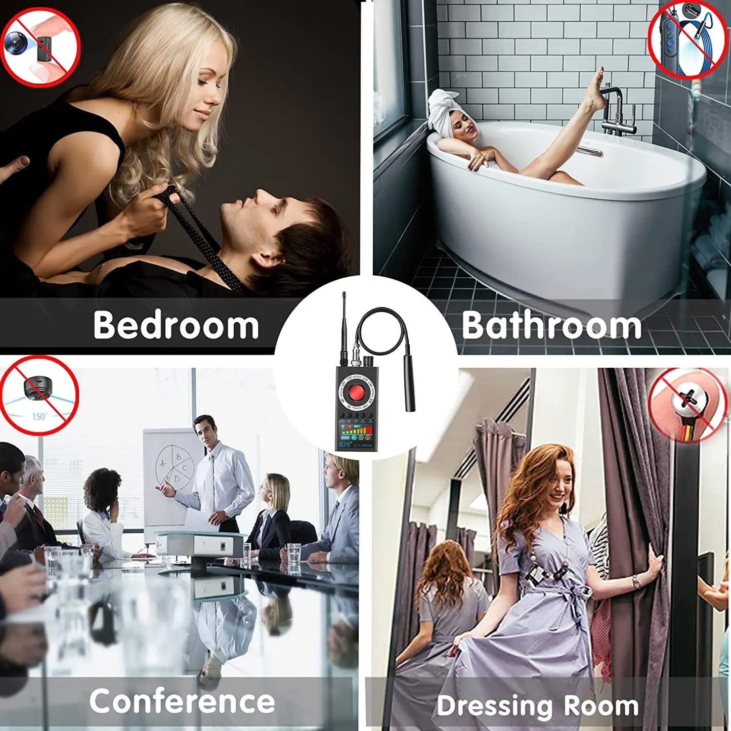 K19+ Hidden Camera & Bug Detector – RF Signal, GSM, GPS Tracker & Audio Surveillance Finder for Anti-Spy Security