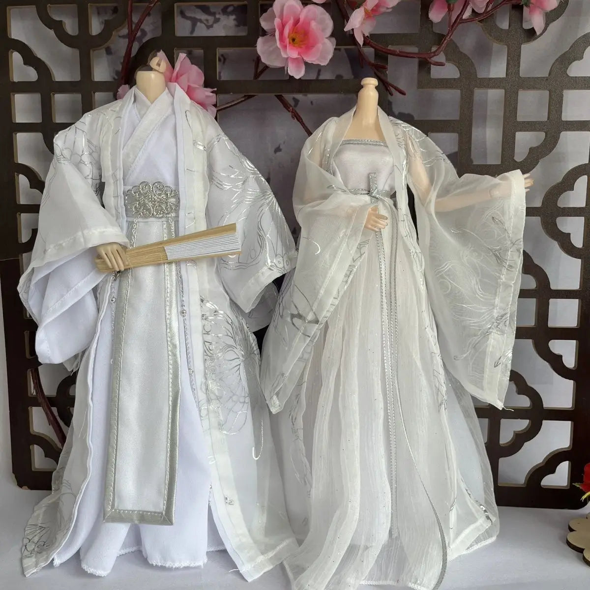 Fashion 1/6 Doll Clothes Set – 30cm Male & Female BJD Antique Couple Hanfu Outfit, Doll Accessories (No Doll)