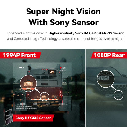 DDPAI Z40 Dash Cam - Sony IMX335 Car Camera Recorder, 1944P HD Video, GPS Tracking, 360° Rotation, WiFi DVR, 24H Parking Protection