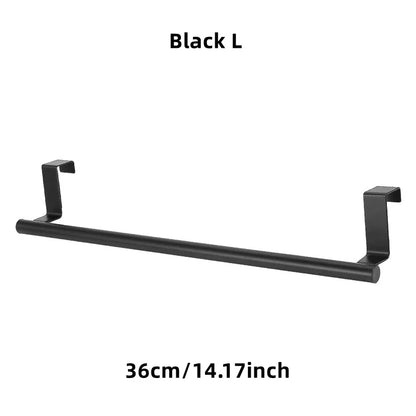 1/2pcs Over-Door Towel Rack – Stainless Steel Hanging Bar for Bathroom & Kitchen Cabinets, White & Black Shelf Hanger
