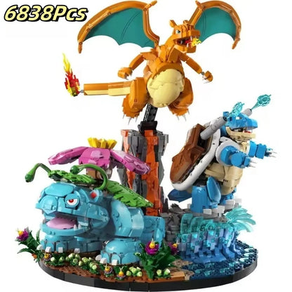 MOC Elf Character Building Blocks Set - Frog, Fire Dragon & Water Turtle Home Decor Gift
