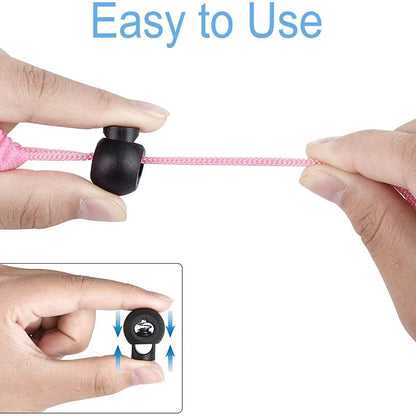50pcs Plastic Cord Lock Toggle – DIY Spring Stopper for Lanyards, Drawstrings, Shoelaces & Clothing
