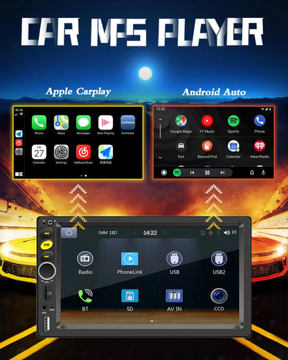 Android 13 Car Radio — 7/9/10" 2-DIN GPS Multimedia Player with 64GB, Wireless CarPlay & Android Auto