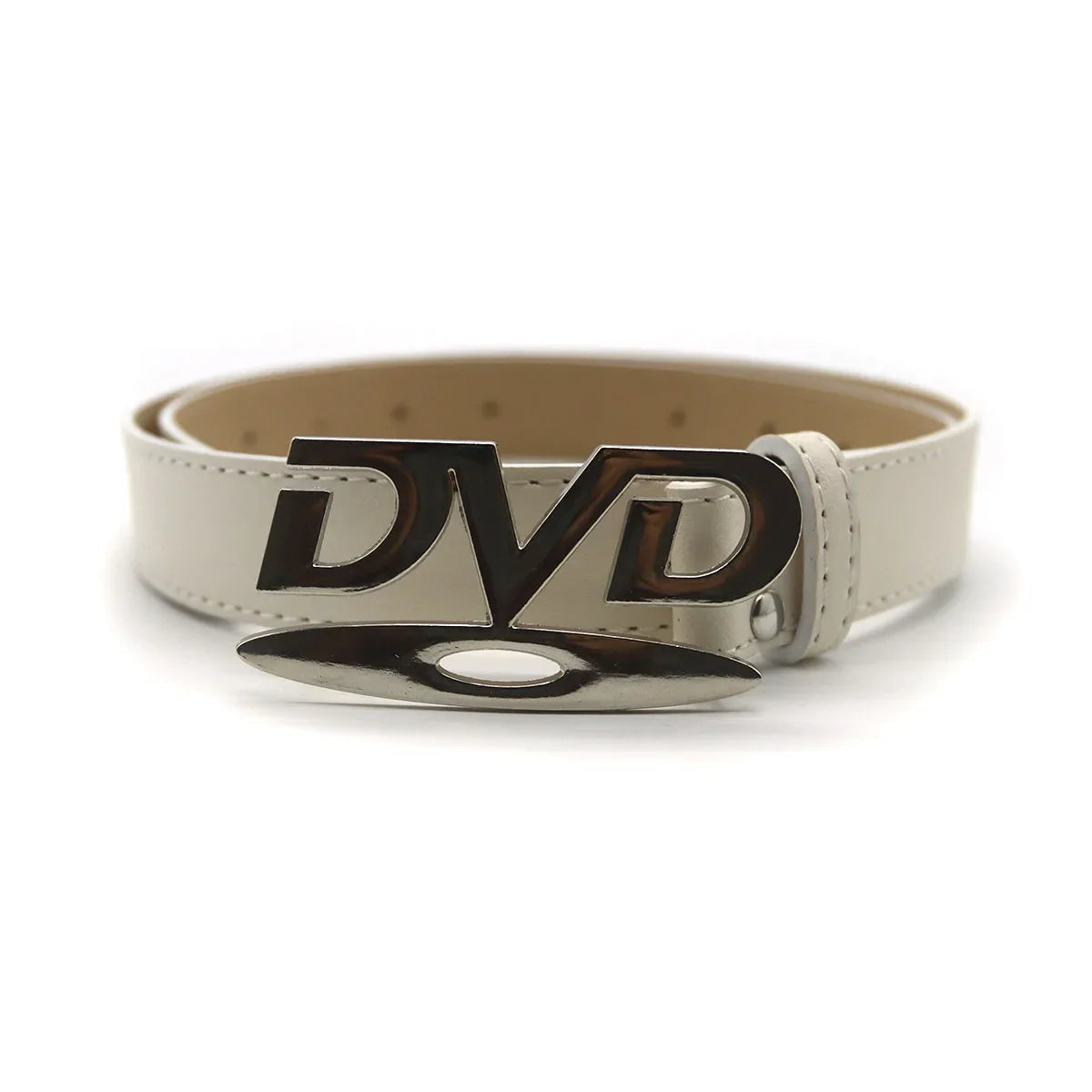 Unisex Vintage DVD Buckle Belt – Nostalgic Design Waist Strap for Jeans, Casual Fashion Belt for Men & Women
