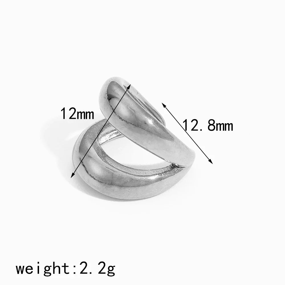 18K Gold Stainless Steel Multilayer Ear Clip – Waterproof Fashionable Women’s Jewelry Gift