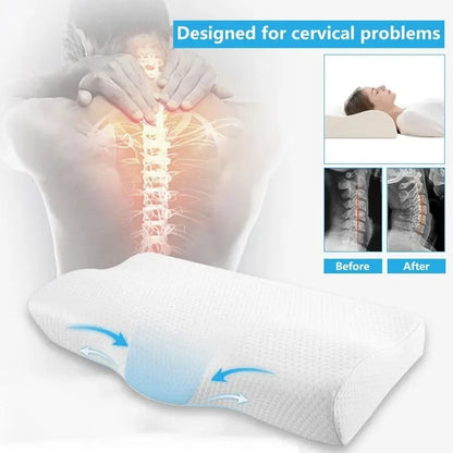 Memory Foam Orthopedic Pillow – Butterfly-Shaped Neck Protection with Slow Rebound for Cervical Health