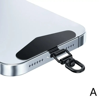 Upgraded 360° Rotatable Stainless Steel Phone Tether Tab - Metal Patch Gasket & Cellphone Lanyard Safety Connector Piece