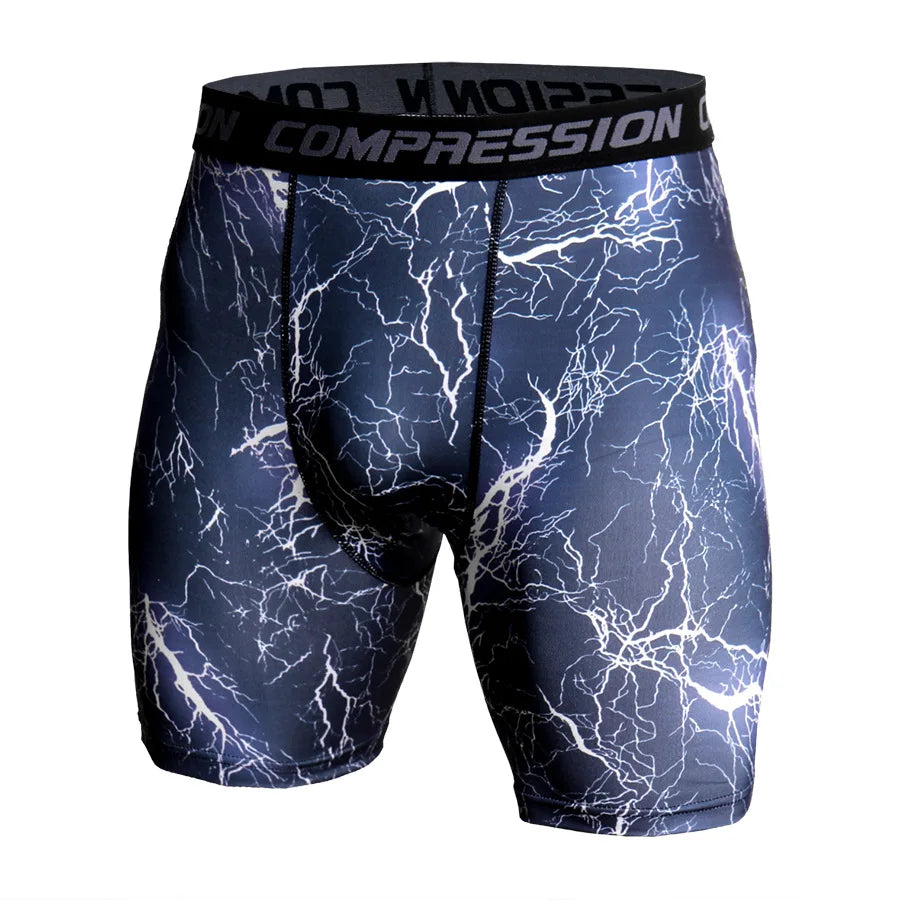 Men’s Compression Shorts – 3D Camouflage Gym Training Tights, Muscle Support Elastic Running & Bodybuilding Sports Shorts