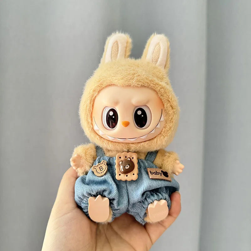 17cm Mini Plush Doll Clothes Set – Kpop EXO Labubu I & II Idol Dolls Sit Party Overalls, Clothing Gift