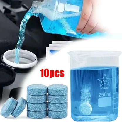 Glass Water Effervescent Wiper Tablets | Universal Concentrate for All Seasons, Strong Anti-Freeze & Shellac-Free