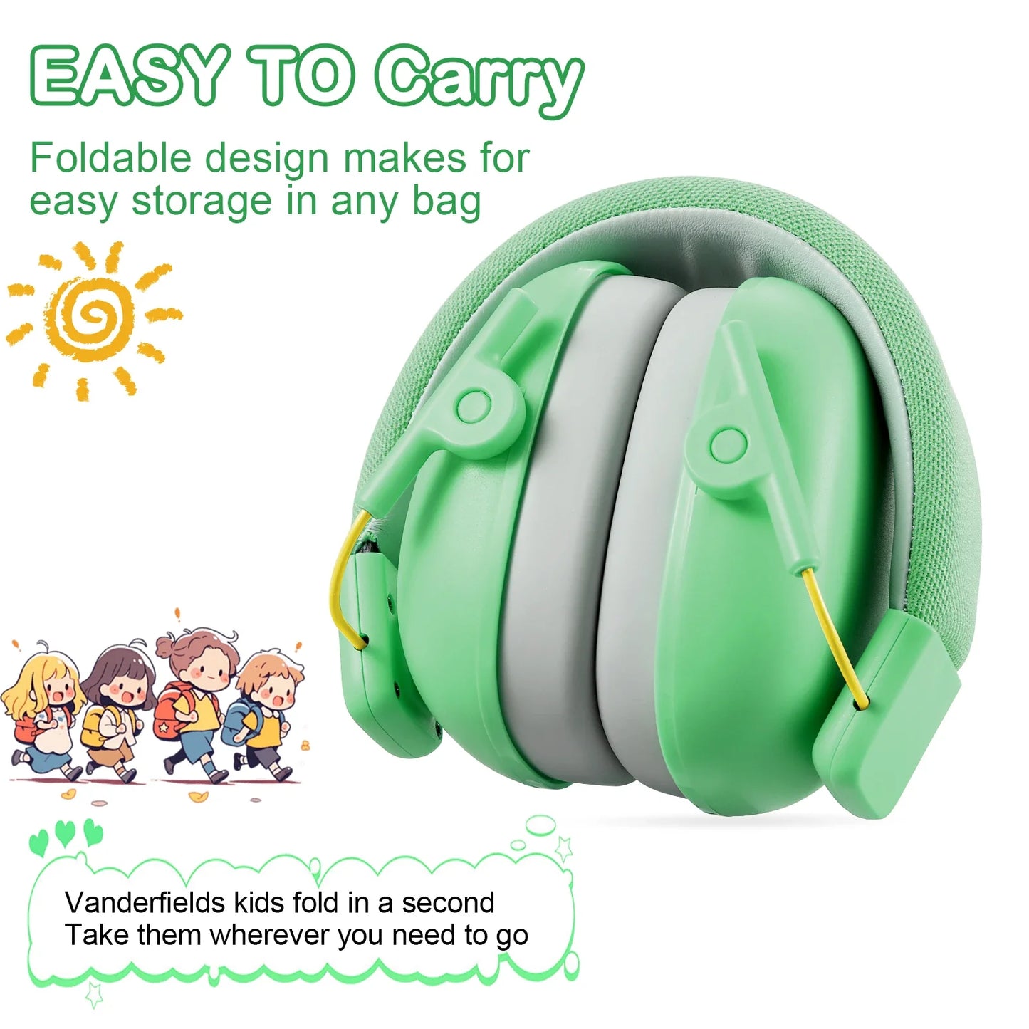 Adjustable Kids Noise Reduction Earmuffs – Baby Ear Protection with 25dB NRR Safety Muffs